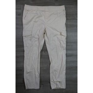 New HEDGE Men's 2XL Regular Off-White Soft Cotton Drawstring Cargo Pants